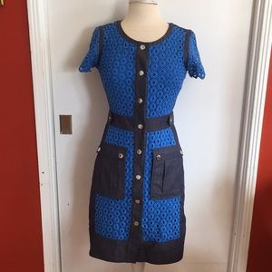 Karen Millen Blue Eyelet Dress